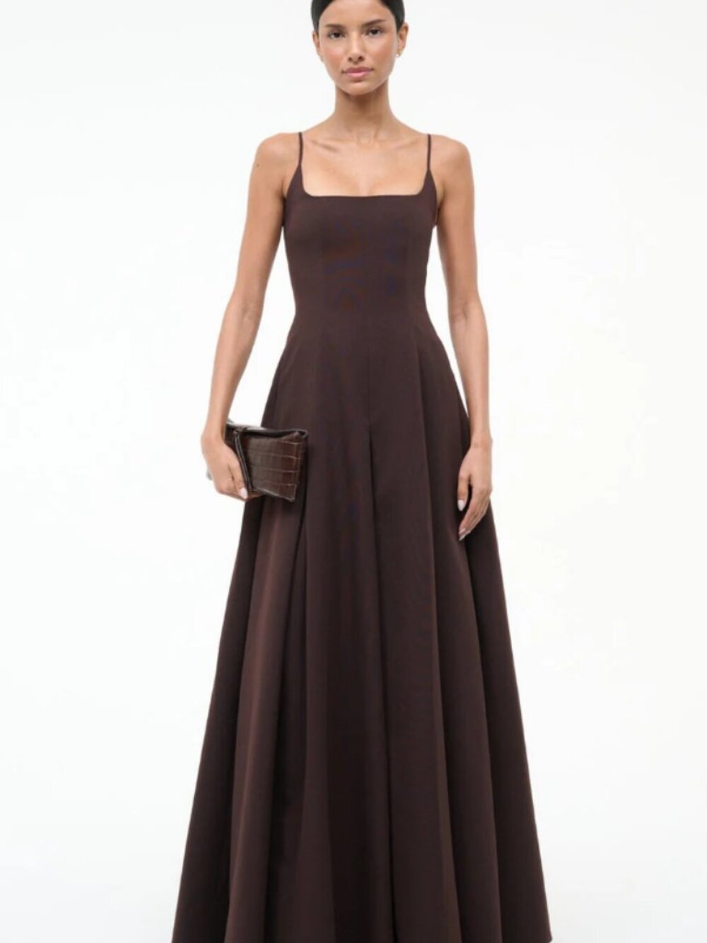 STAUD Joy Maxi Dress in Earth / Brown - Size 4 - Picture 1 of 11